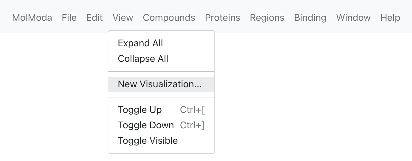 Menu location for New Visualization