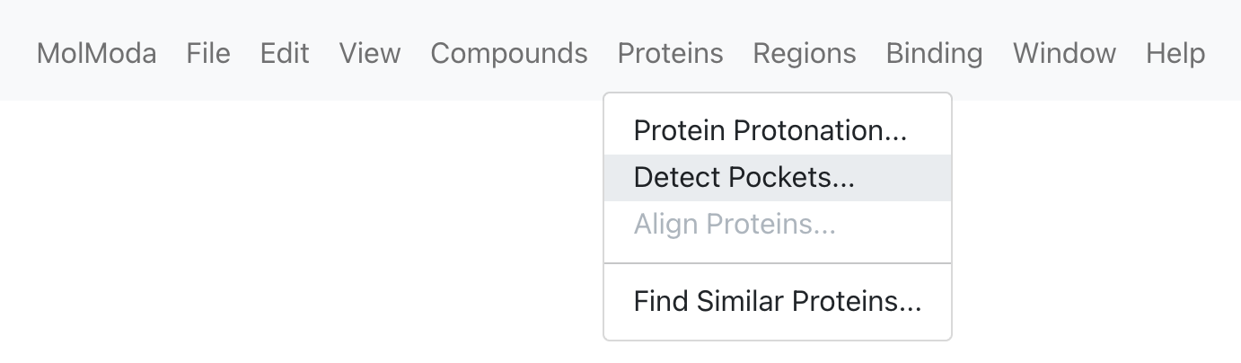 Menu location for Pocket Detection