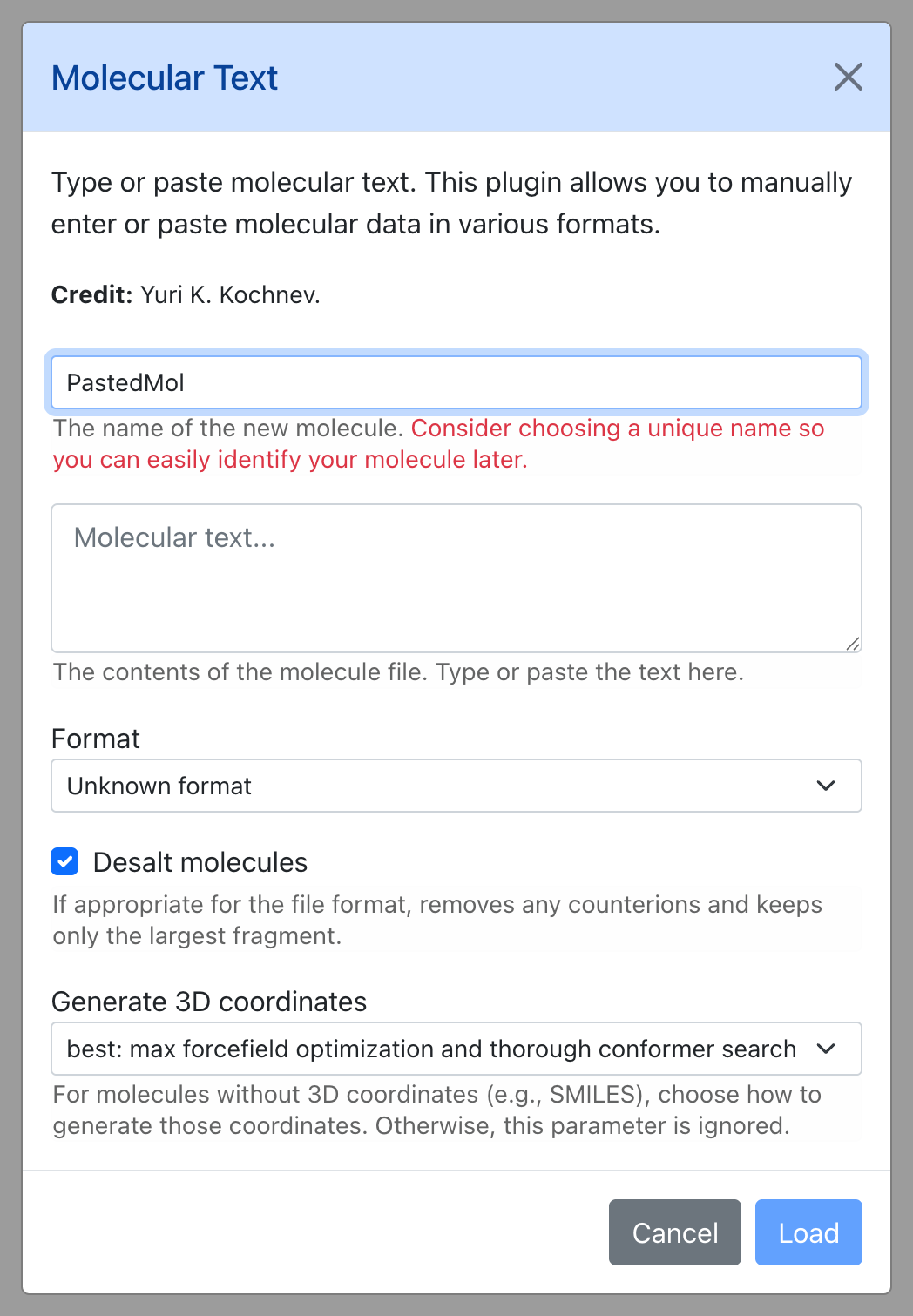 Dialog for Molecular Text