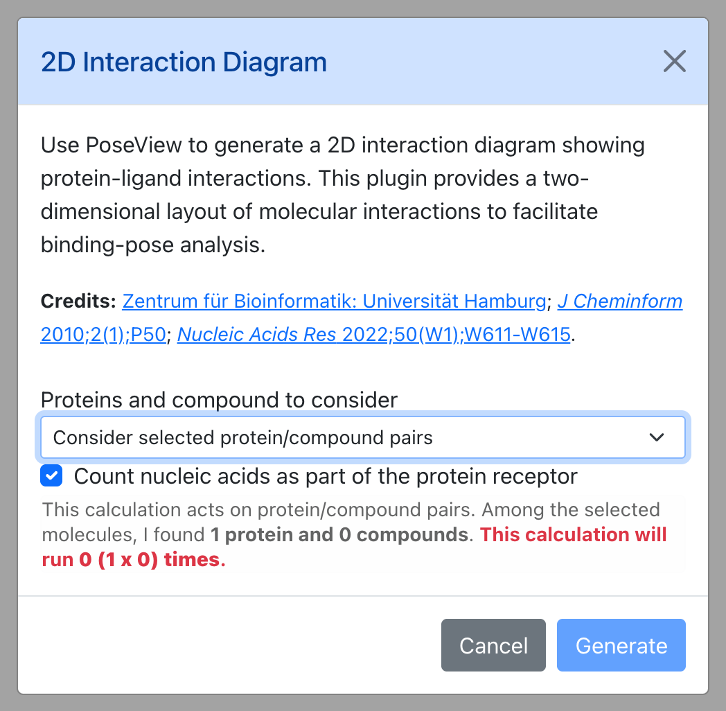 Dialog for 2D Interaction Diagram