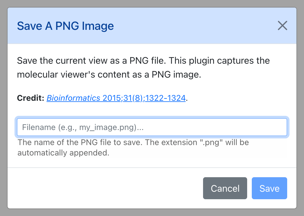 Dialog for Save a PNG Image
